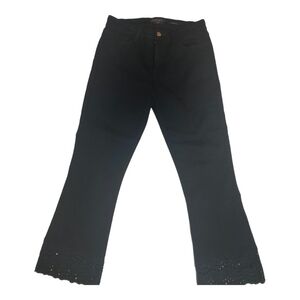 JEN 7 Cropped Boot Cut Jeans w/lace hem